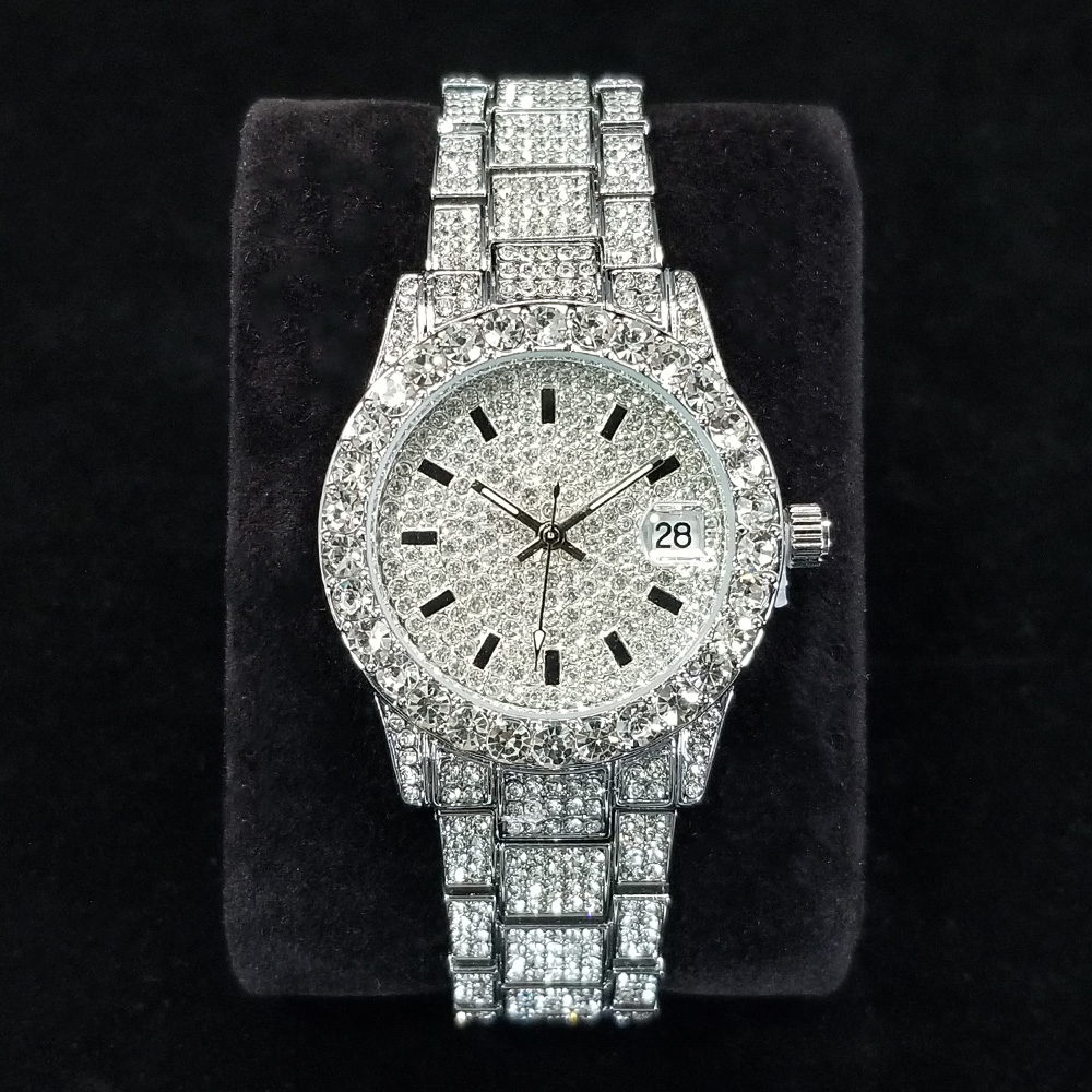 Jewelry Watches Silver - Jam Tangan Berlian Elegan Wanita Fashion
