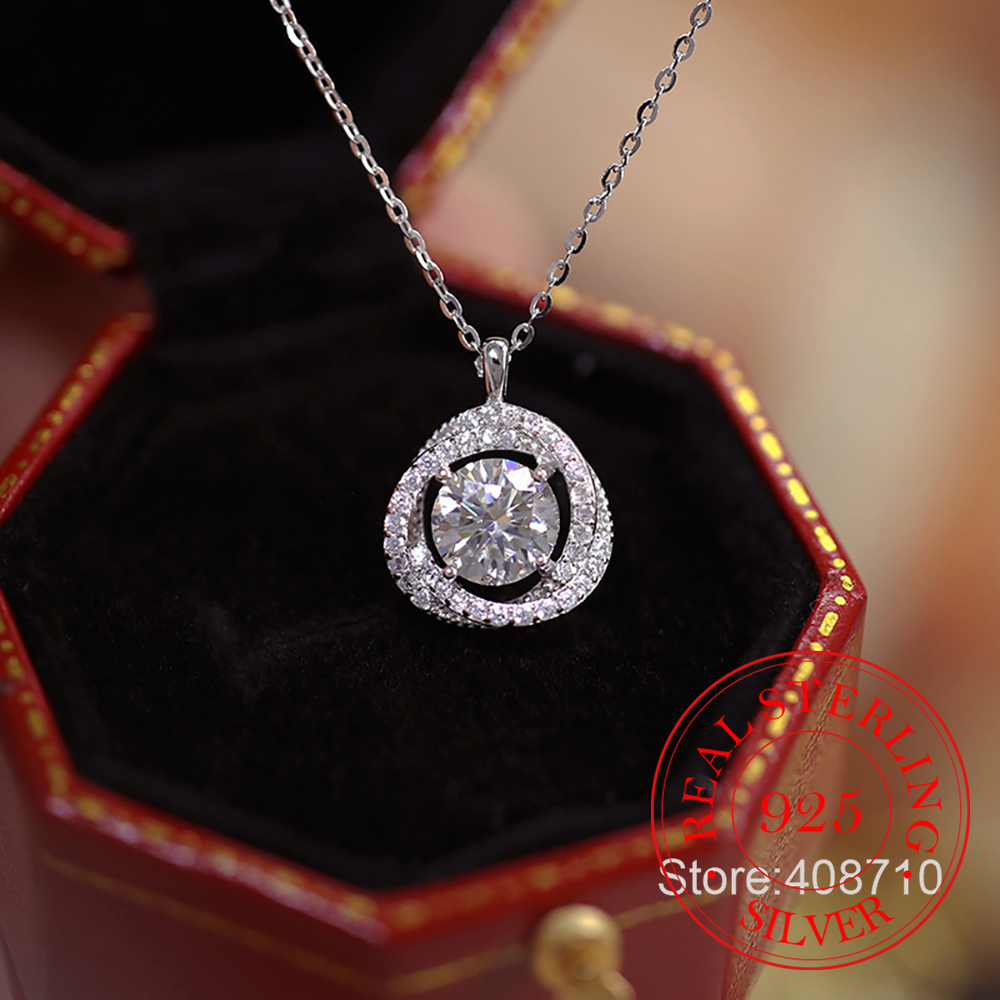 Crystal Choker Necklace - Perhiasan Perak Murni 925 Kalung Liontin