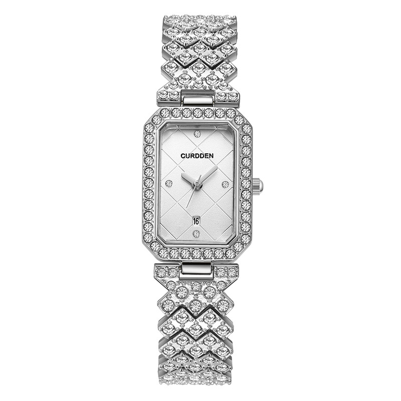 Jewelry Watches Silver - CURDDEN jam tangan persegi panjang, jam