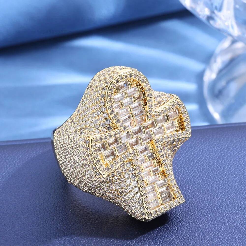 Vvs Jewelry Watches - Cincin Salib Moissanite Emas 14k 18k