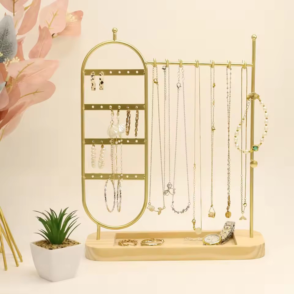 1 rak perhiasan dasar kayu sol - Jewelry Store For Watches ulasan dan harga