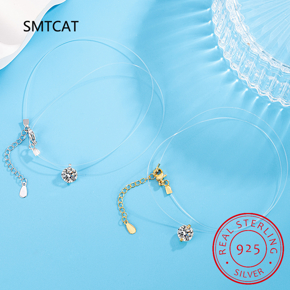 Kalung Moissanite warna D 0.5- - Crystal Choker Necklace ulasan dan harga
