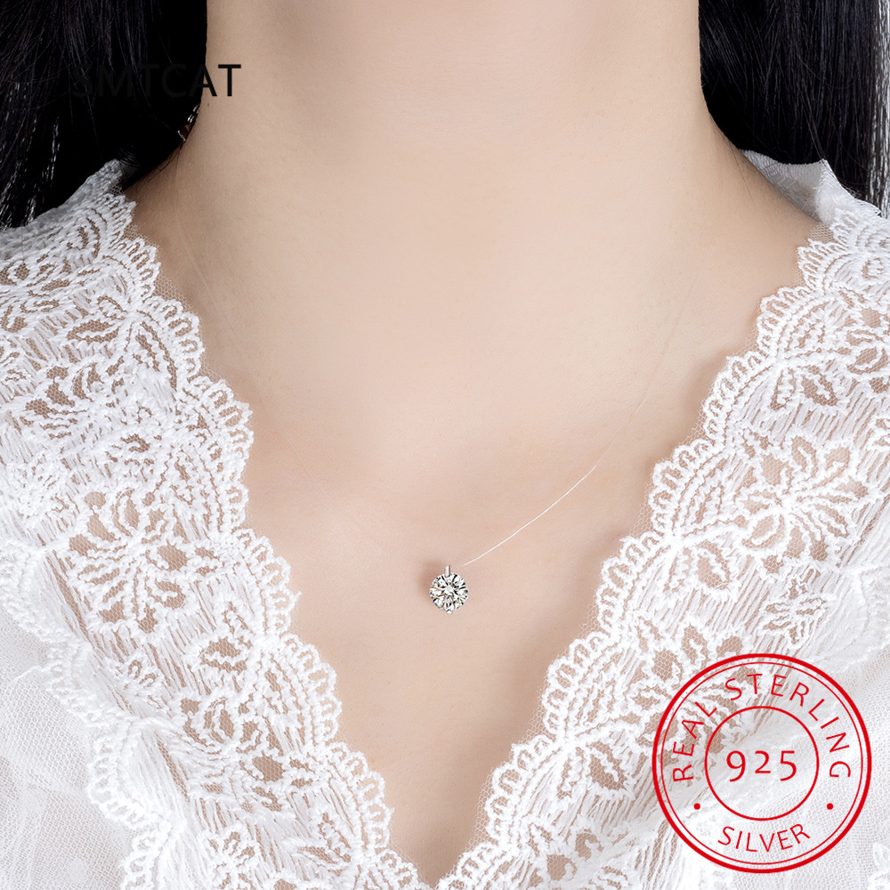 Kalung Moissanite warna D 0.5- - Crystal Choker Necklace ulasan dan harga