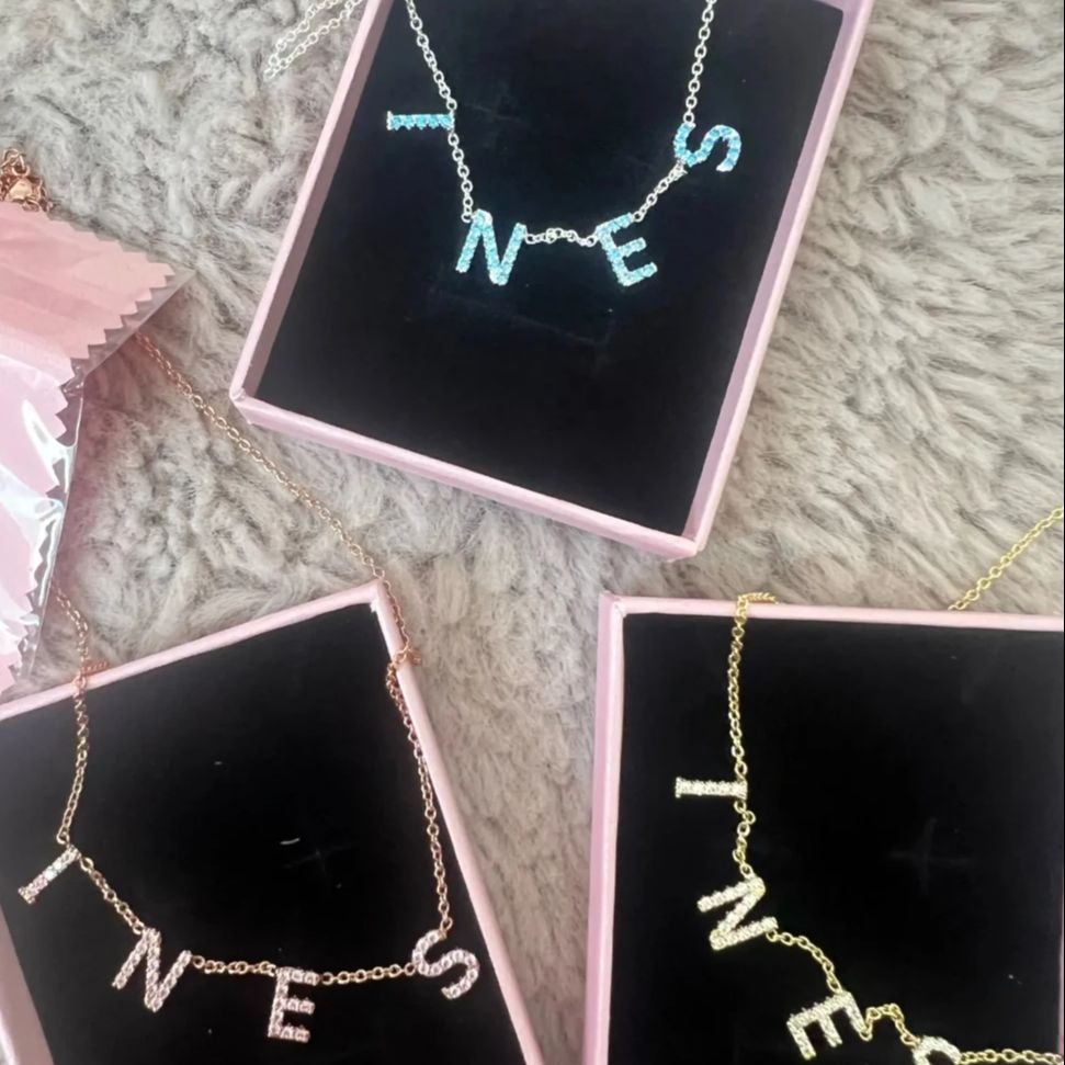 Kalung Nama Huruf Kristal 9mm  - Crystal Choker Necklace ulasan dan harga