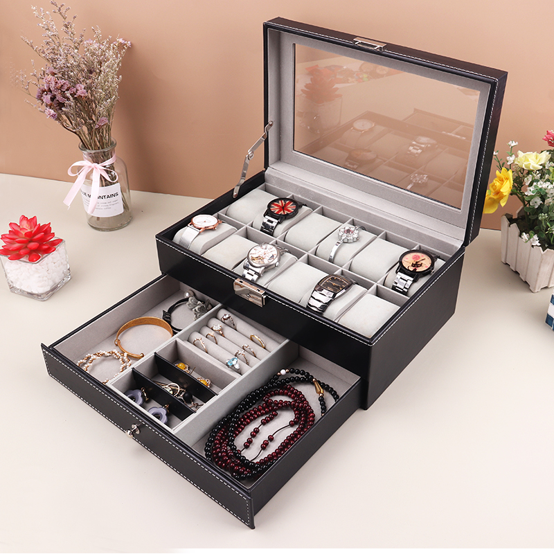 Kotak jam tangan kulit PU 12 k - Best Jewelry Watches ulasan dan harga