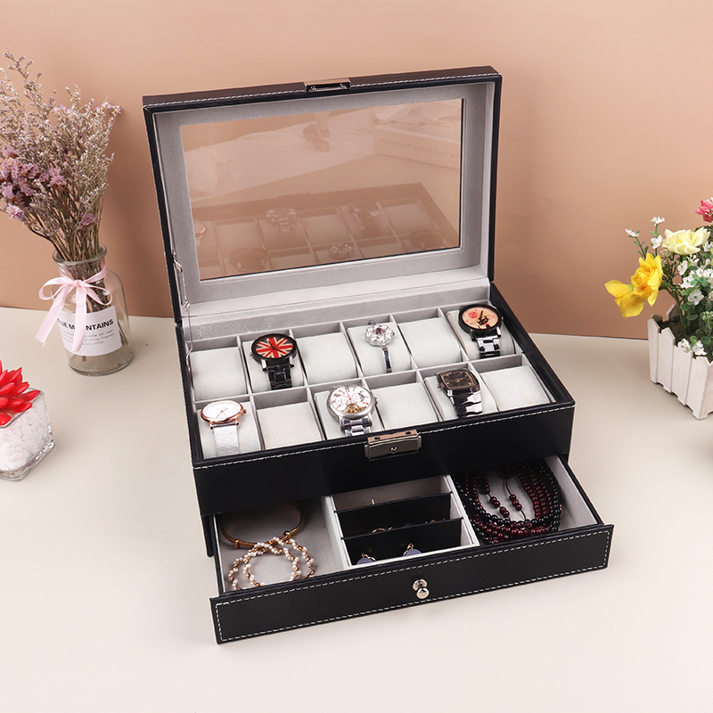 Kotak jam tangan kulit PU 12 k - Best Jewelry Watches ulasan dan harga