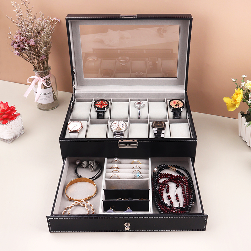Kotak jam tangan kulit PU 12 k - Best Jewelry Watches ulasan dan harga