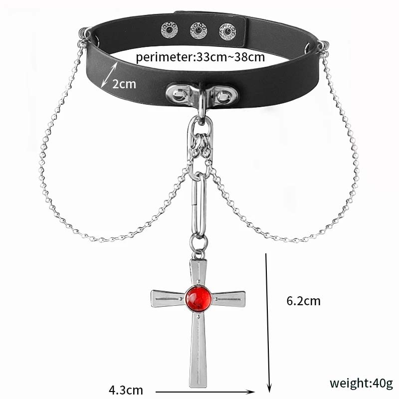 Kalung kristal merah Rosario d - Crystal Choker Necklace ulasan dan harga