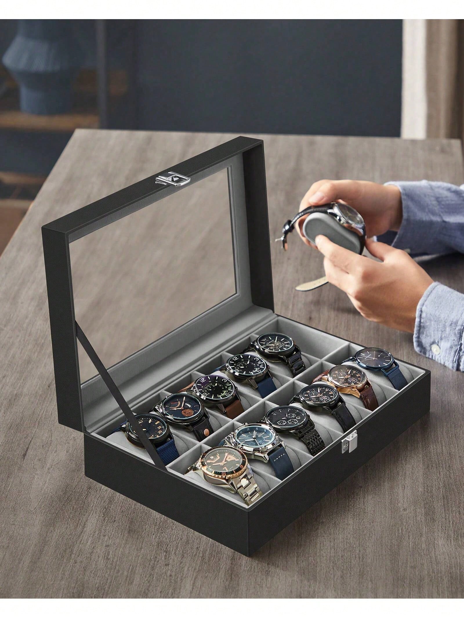 Kotak Jam Tangan 12 Slot yang  - Jewelry Stand Watches ulasan dan harga