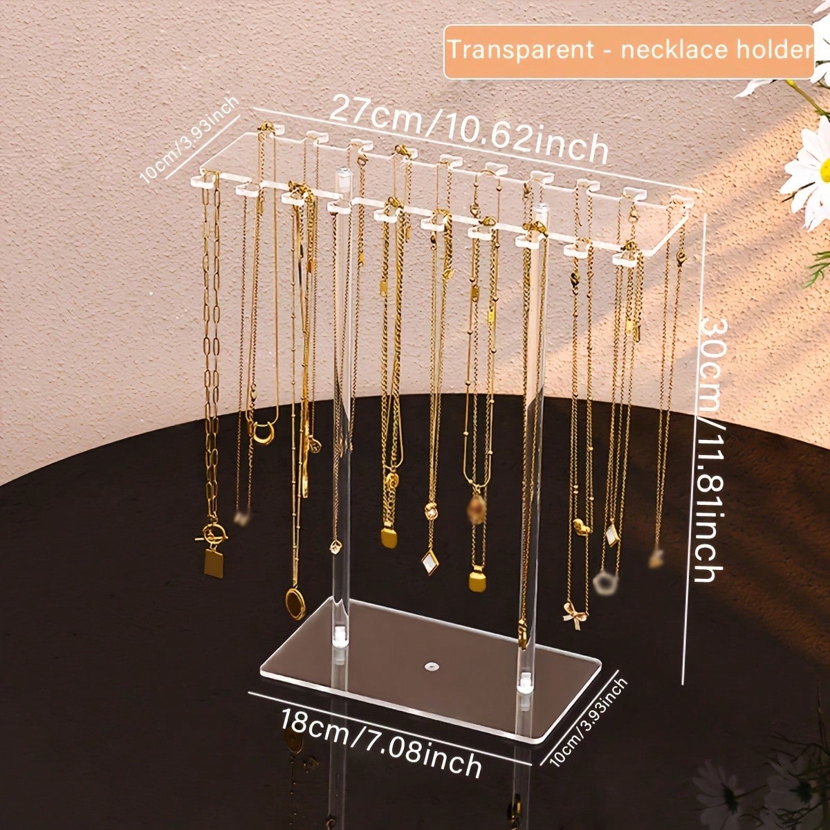 1 buah Penyangga Kalung Akrili - Al Ain Jewelry & Watches Exhibition 2025 ulasan dan harga